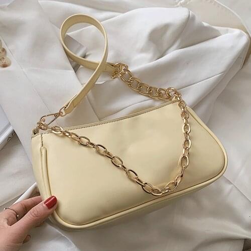 Crossbody Bags for Women Solid Color Sac Female Leather Shoulder Bag for Girl Candy Colors Chain Messenger Bags Fashion Handbags