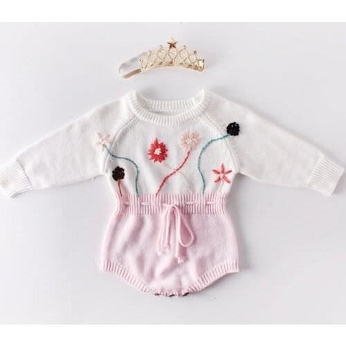 Newborn Baby Girls Rompers Toddler Jumpsuit Girls Princess Knitted Long Sleeve Baby Clothes Infant Winter Autumn Cotton Outfit