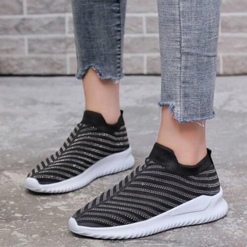 Spring Summer Shoes Women Sneakers Breathable Mesh Flat Loafers Ladies Glitter Slip On Female Moccasins Casual Walking Shoes