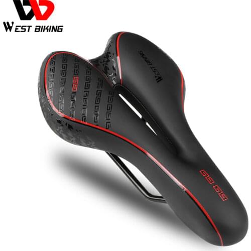WEST BIKING Bike Saddle Comfortable Cushion MTB Bicycle Accessories Breathable Soft Seat Shockproof Silica Gel PU Cushion