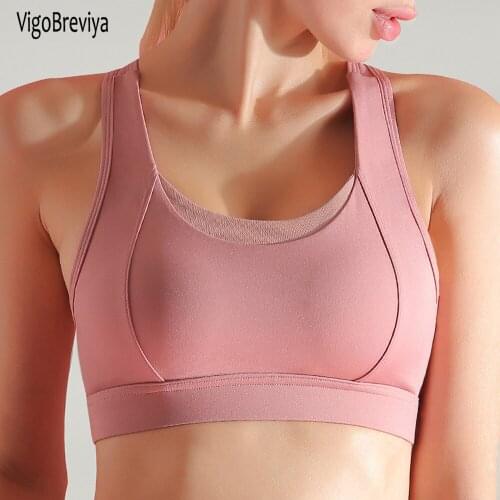 VigoBreviya Women Push Up Seamless Sports Bra High Impact Female Mesh Workout Sport Top Crop Fitness Wear For Yoga Gym Brassiere