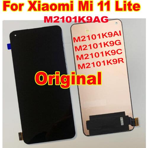 Original New AMOLED LCD Display For Xiaomi Mi 11 Lite M2101K9AG 5G Touch Screen Digitizer Assembly Sensor Phone Pantalla Parts