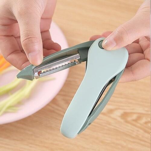 2 in 1 Foldable Peeler Slicer Shredder Peeler Julienne Zesters Cutter Multi Stainless Steel Blade Grater Kitchen Accessories