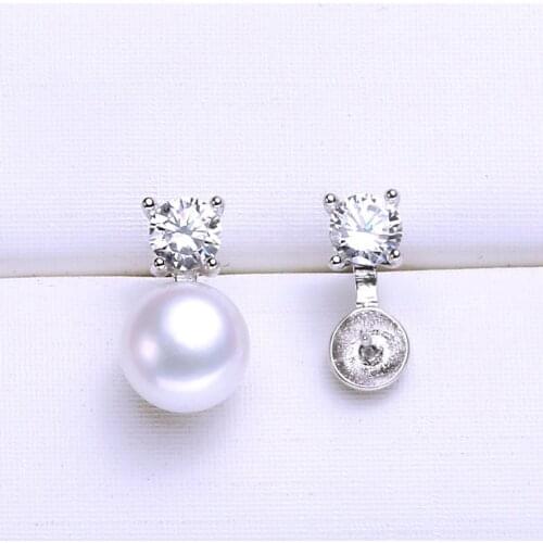 3 Color 925 Silver Pearl Earrings Fashion Stud Earrings Classical Earrings Findings Jewelry Parts Fittings Womens Accessories