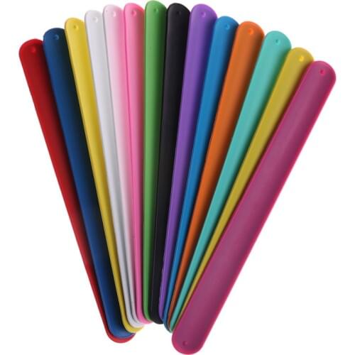 6Pcs/Pack Rainbow Slap Bracelets baby baptism gift shower favors girl birthday party decoration kids supply