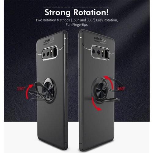For Samsung Galaxy Note 8 Case Note8 Car Holder Stand Magnetic Bracket Finger Ring TPU Case For Samsung Galaxy Note 8 Coque Capa