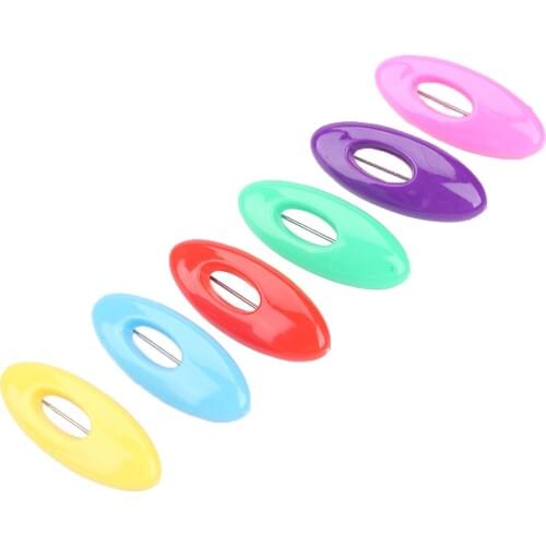 6 Pcs/set Convenient Oval Shape Enamel Safety Pins For Women Locking Scarf Buckle Craft Pins Multipurpose Apparel Sewing Pins
