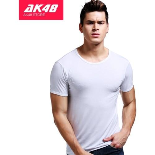BOBTXS Mens Underwear Modal T-shirt Short Sleeve Slim Thin Round Neck Tight Solid Color Mens Sports Bottoming Shirt In Summer