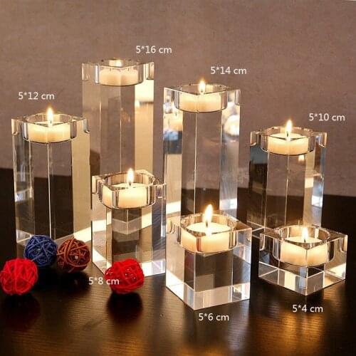 5*6/8/10/12/14/16cm Crystal Glass Candlestick European Style Wedding Party Candle Holders Home Decor Candle Holder