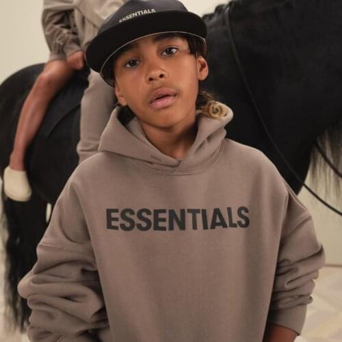 Childrens Essentials Hoodies Four to 12 Years Boy and Girl Essentials Hoodies Autumn Winter Pure Cotton Oversized Sweatshirts