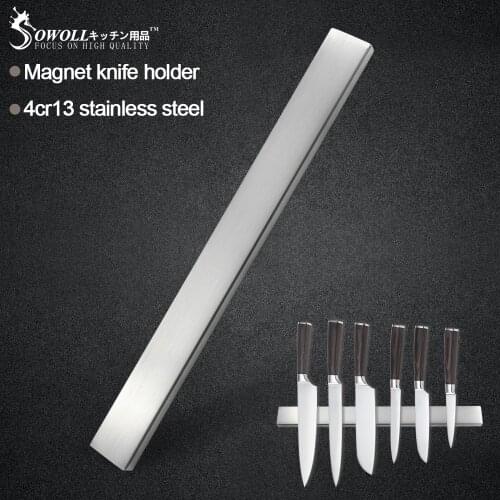 Sowoll Knife Storage Holder Wall Magnetic Save Space For Stainless Steel Damascus Knife Knife Block Kitchen Accessory Utensil