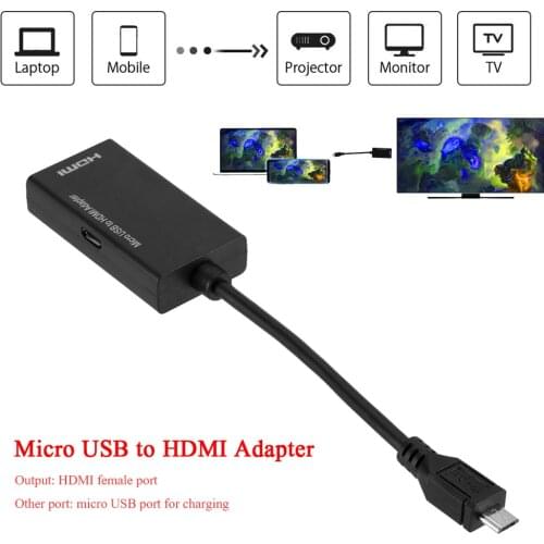 Micro USB 2.0 to HDMI-compatible Cable Adapter Converter for Samsung HTC LG Android Phone