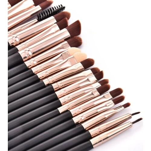 22 Pcs Beauty Wood Handle Makeup Brush Sets Professional Cosmetics Brushes Eyebrow Powder Foundation Blending Make Up Tools Kit