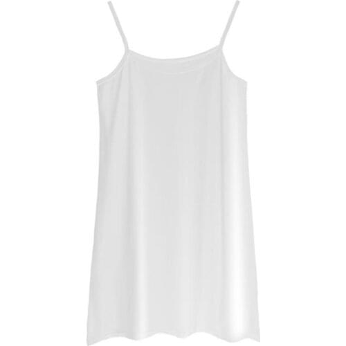 Women Casual Slip Dress Sexy Strap Sleeveless Solid Color Homewear Bottoming Bodycon Dress Slim Sheath Dress Underdress Vestidos