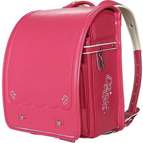 2020 Embroidery Backpack For Girls Randoseru Orthopedic School Bag For Kids Hasp PU Waterproof Japanese school bag for Princess