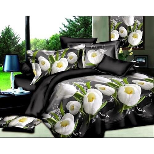 Sale European American style Home textiles Valentines Day Bedding Set duvet cover Lilies-Rose bed linen bedclothes for bedroom