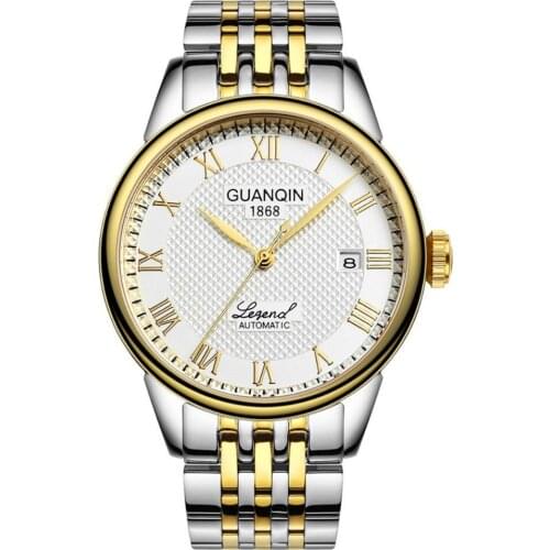 Relogio masculino GUANQIN Mens Watches Top Brand Luxury Automatic Self-Wind Date Watch Men Business Steel Mechanical Wristwatch
