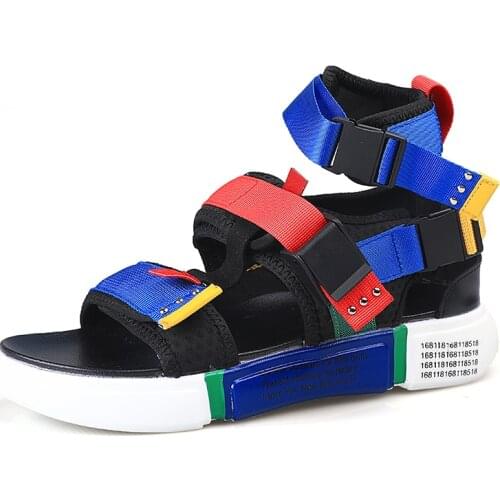 2021 Summer Men Ankle High Top Shoes Gladiator Sandals Designers Platform Comfortable Beach Sandals Male Canvas Men Sandalss