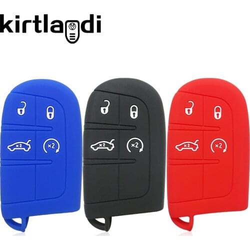 Silicone Car Key Cover Shell Holder for Chrysler 300C for Fiat Dealer for JEEP Compass Dodge Journey Charger Challenger Cover