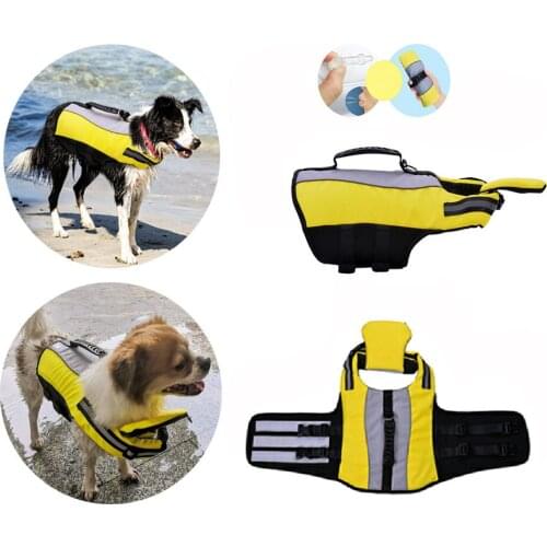 Dog Life Jacket Vest Swimming With Airbag Reflective Strips Adjustable Dog Life Vests For Small Medium Large Dog Boating