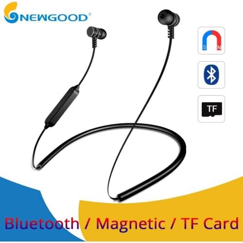Sport Earphones Magnetic Bluetooth Earphone With MIC mini wireless bluetooth earphone stereo headset Bass microphone TF card MP3