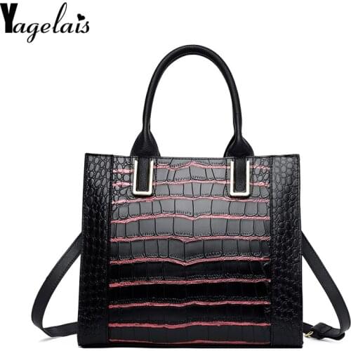 Genuine Leather Handbags Big Women Bag High Quality Casual Female Bags Trunk Tote Famous Brand Shoulder Bag Ladies Bolsos