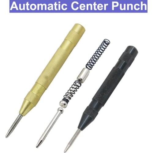 URANN Automatic Center Drill Bit Punch Spring Loaded Marking Starting Holes Tool Wood Press Dent Marker Woodwork Tool Drill Bit