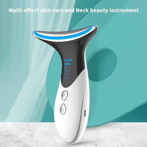 Face Lifting Beauty Device LED Neck Anti Wrinkle Photon Therapy Skin Care EMS Tighten Massager Reduce Double Chin WrinkleRemoval