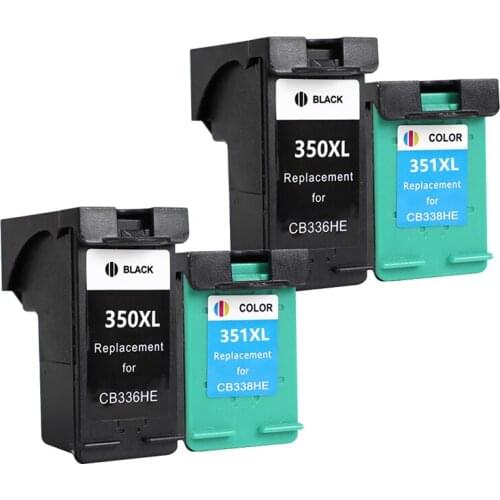 1-4 Pcs Refilled 350XL 351XL Cartridge Replacement for HP 350 351 hp350 Ink Cartridge Photosmart C4348 C4380 C4385 C4400 C4435