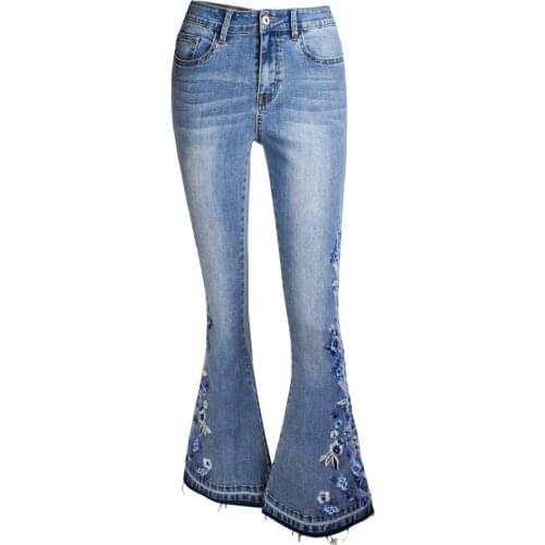 2021 Wide Foot Wash Trumpet Large Women Jeans Trousers