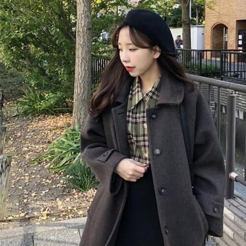 Black Big Size Long Cotton-padded Coat Long Sleeve Loose Fit Women Parkas Fashion Tide New Spring Autumn 2020 Long Woolen Coat