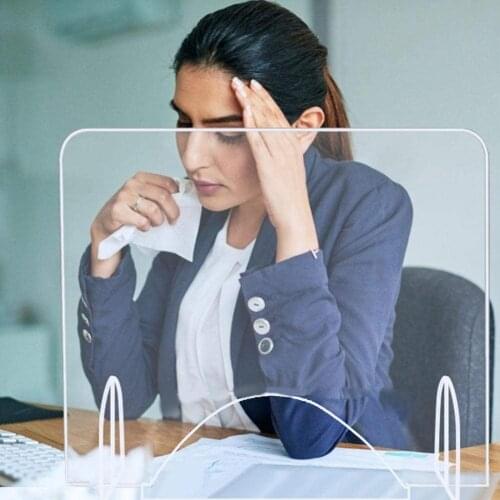 1 Set Reception Window Shop Counter Sneeze Guard Divider Acrylic Barrier Shield Plate