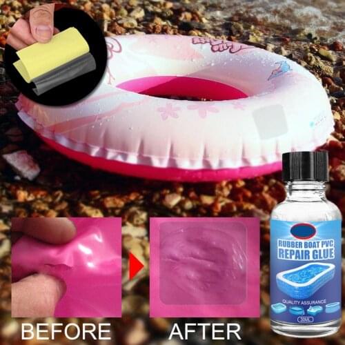 1 Set 30ml Ultra-stick PVC Repair Glue Kit No Odor Quickly Mends Kayak Repair Glue Kit Swimming ring repair glue for Rubber Boat