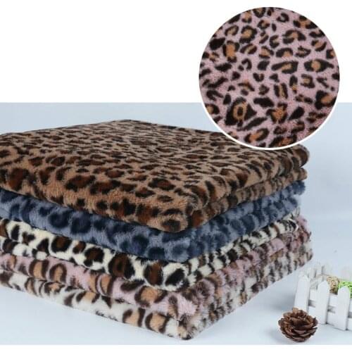160cm width rabbit fur leopard printed plush fabric 2021 high quality soft toy coat sweater plush fabric 1Meter