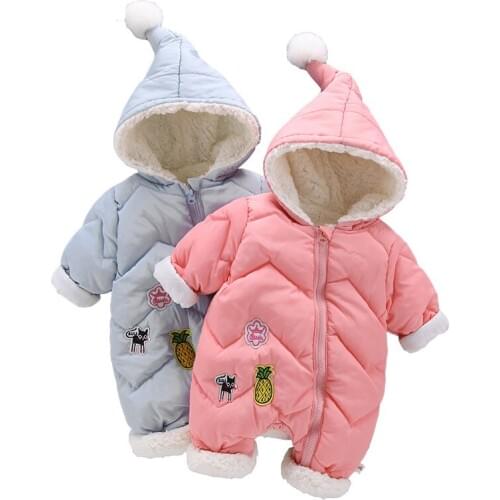 2019 New Winter Baby Girls Boys rompers Overalls Clothes Infant Newborn Clothes Thicken Warm Pure Cotton Outerwear Coat Snowsuit