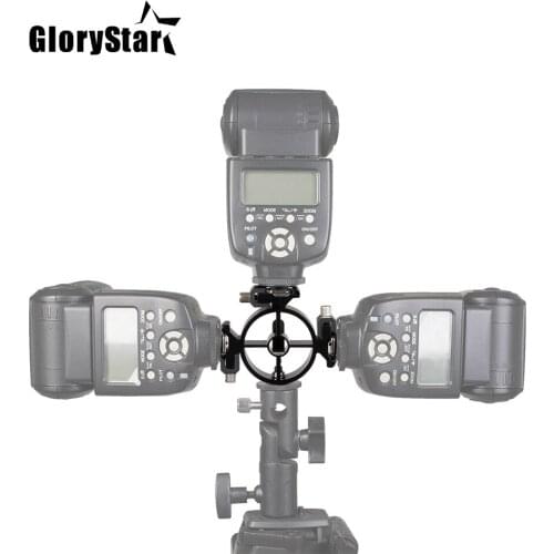 3 in 1 Triple Hot Shoe Tri-Hot Shoe Mount Adapter for Flash Holder Light Stand Umbrella Bracket Support DSLR Camera Accessories
