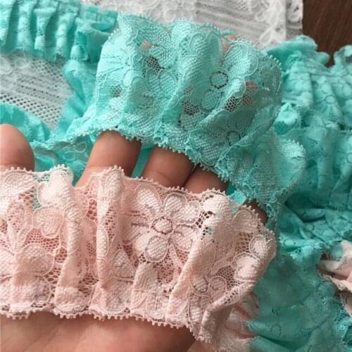 5yards Eyelash Pleated Lace Trim For Clothing Sewing Fabric DIY Cuffs Doll Skirt Wedding Curtain Lace Applique Accessories