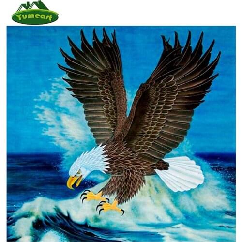DIY Diamond Painting Needlework Flying Wild Eagle Animals Pattern Mosaic Kits Diamond Embroidery Eagle Birds Decoration Painting