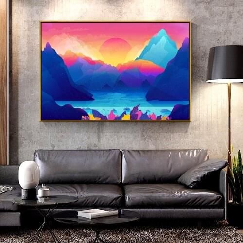 Artcozy Oil Canvas Painting colorful_landscape For Home Decoration Wall Art