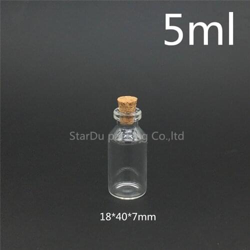 Free shipping 1000pcs 5ml 18*40mm small Wishing Glass Bottle with Cork ,High-quality 5cc Glass Vials Display Bottle Wholesale