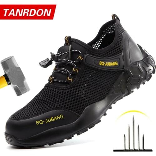 Summer Indestructible Work Shoes With Men Steel Toe Cap Safety Boots Puncture-Proof Work Sneakers Breathable Causal Safety Shoes