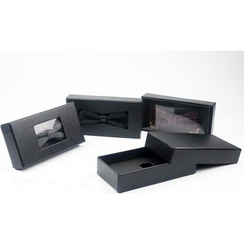 Black Gift Boxes For Necktie Package / Bow Ties Presentation Box /Bow Ties Gift Packing SN1311