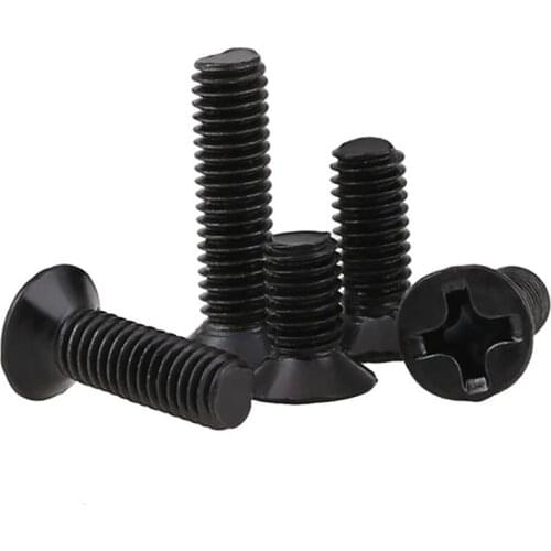 Black Phillips Flat Head Countersunk Screws Cross Bolts M2 M2.5 M3