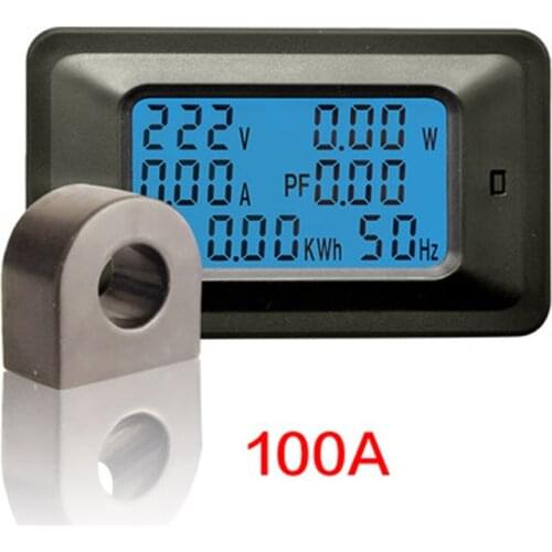 AC22KW 110~250V 100A Digital Voltage Power Energy Voltmeter Ammeter Meters Indicator Current Amps Volt Wattmeter Tester Detector