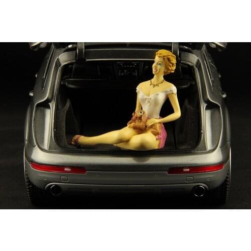 Resin figure car model girl