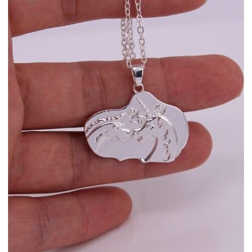 Hzew love necklaces two unicorns in love pendant necklace unicorn necklaces