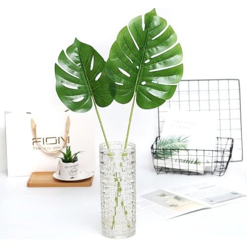 4pcs/lot Artificial Green Plant Latex Turtle Leaves Branch Home Decorative Simulation Plant Branch Fake Leaf Branch