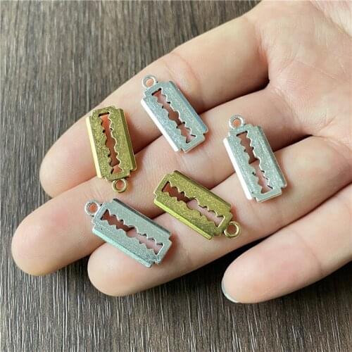 20pcs charm blade rectangular shape pendant for jewelry making DIY handmade bracelet necklace accessories wholesale