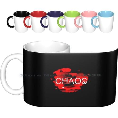 Chaos Ceramic Mugs Coffee Cups Milk Tea Mug Disaster Alarm Absolute No Go Chaos Pesimist Outfit Disaster Outfit Christmas