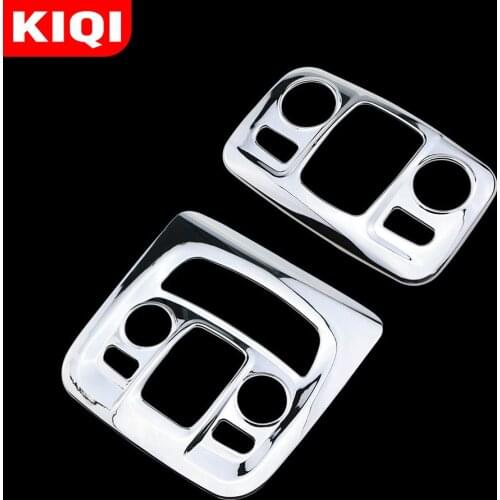 KIQI ABS Chrome Car Reading Light Lamp Roof Button Switch Frame Stick Styling Trim for Peugeot 2008 2014-2019 Accessories